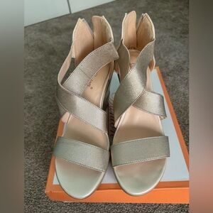 Gold wedge sandals size 6.5